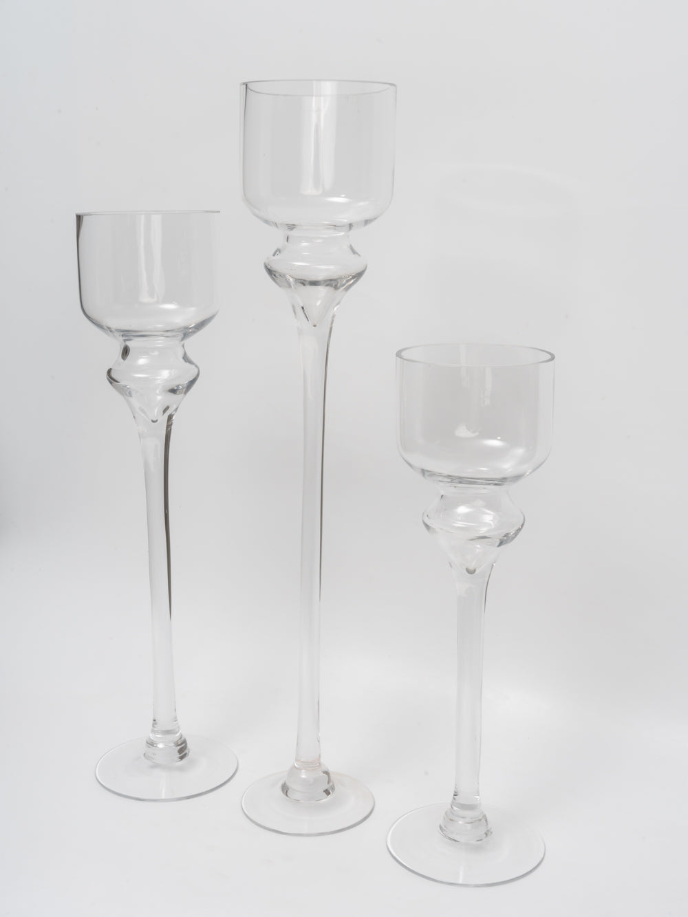 Celeste Clear Glass Candle Holder Set