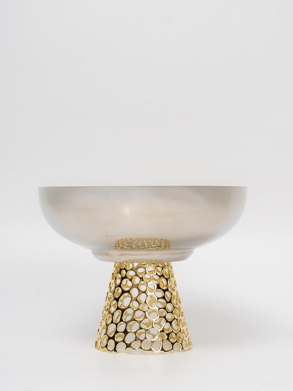Luxe Orb Bowl with Sculpted Gold Base