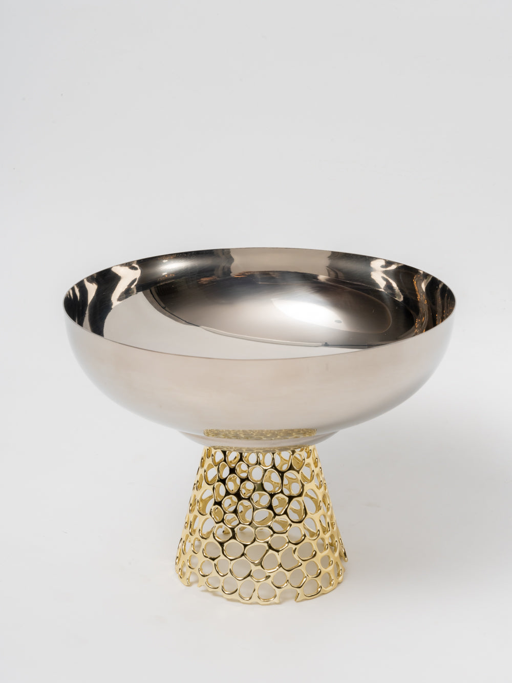 Luxe Orb Bowl with Sculpted Gold Base