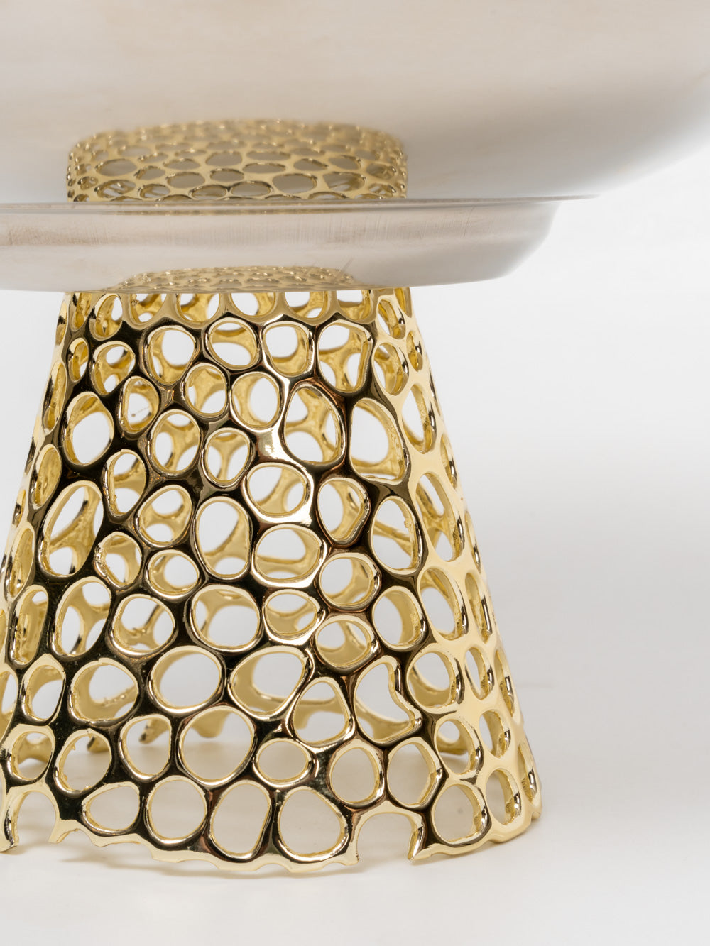 Luxe Orb Bowl with Sculpted Gold Base