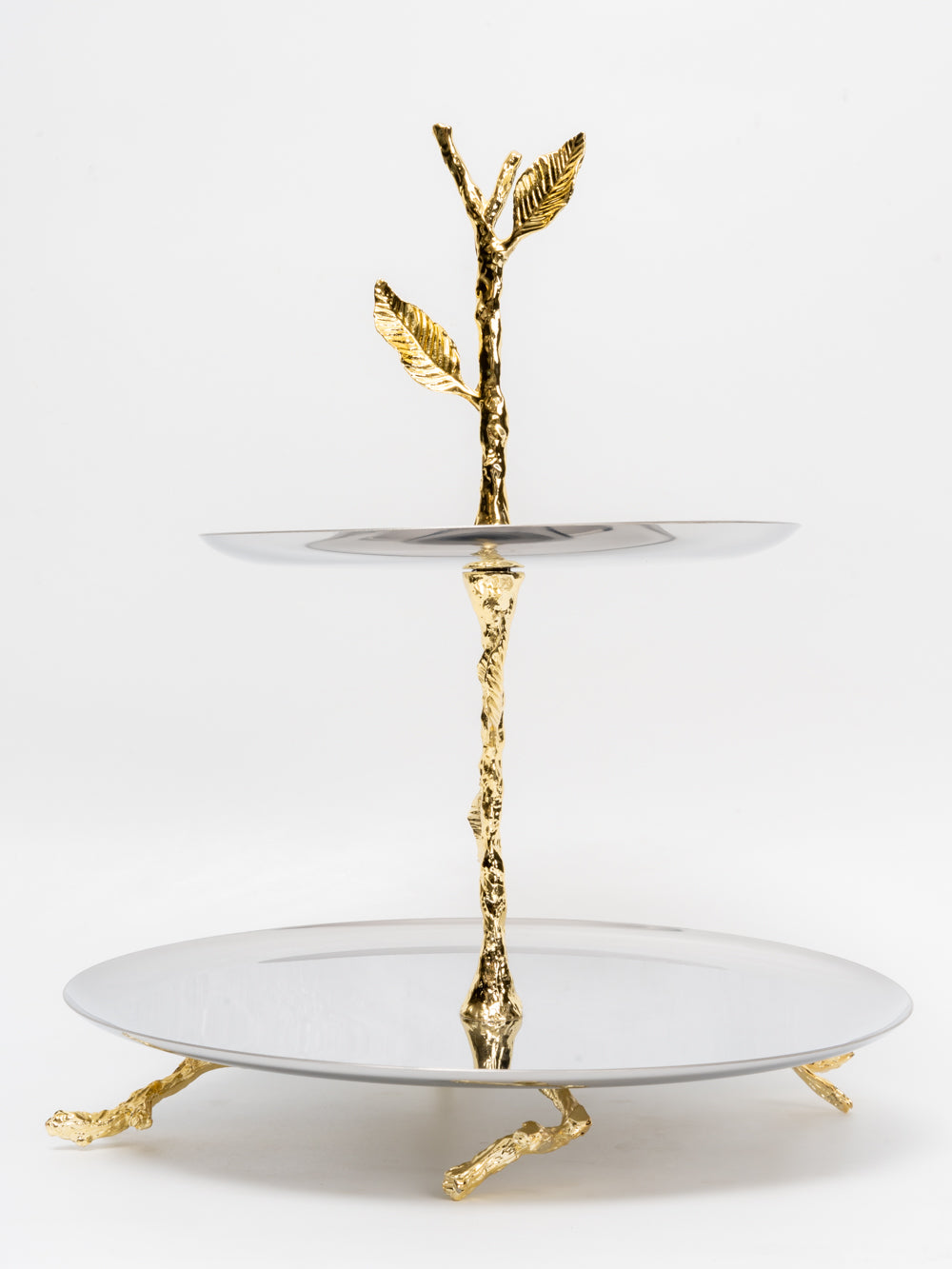 Golden Twig 2-Tier Metal Serving Stand