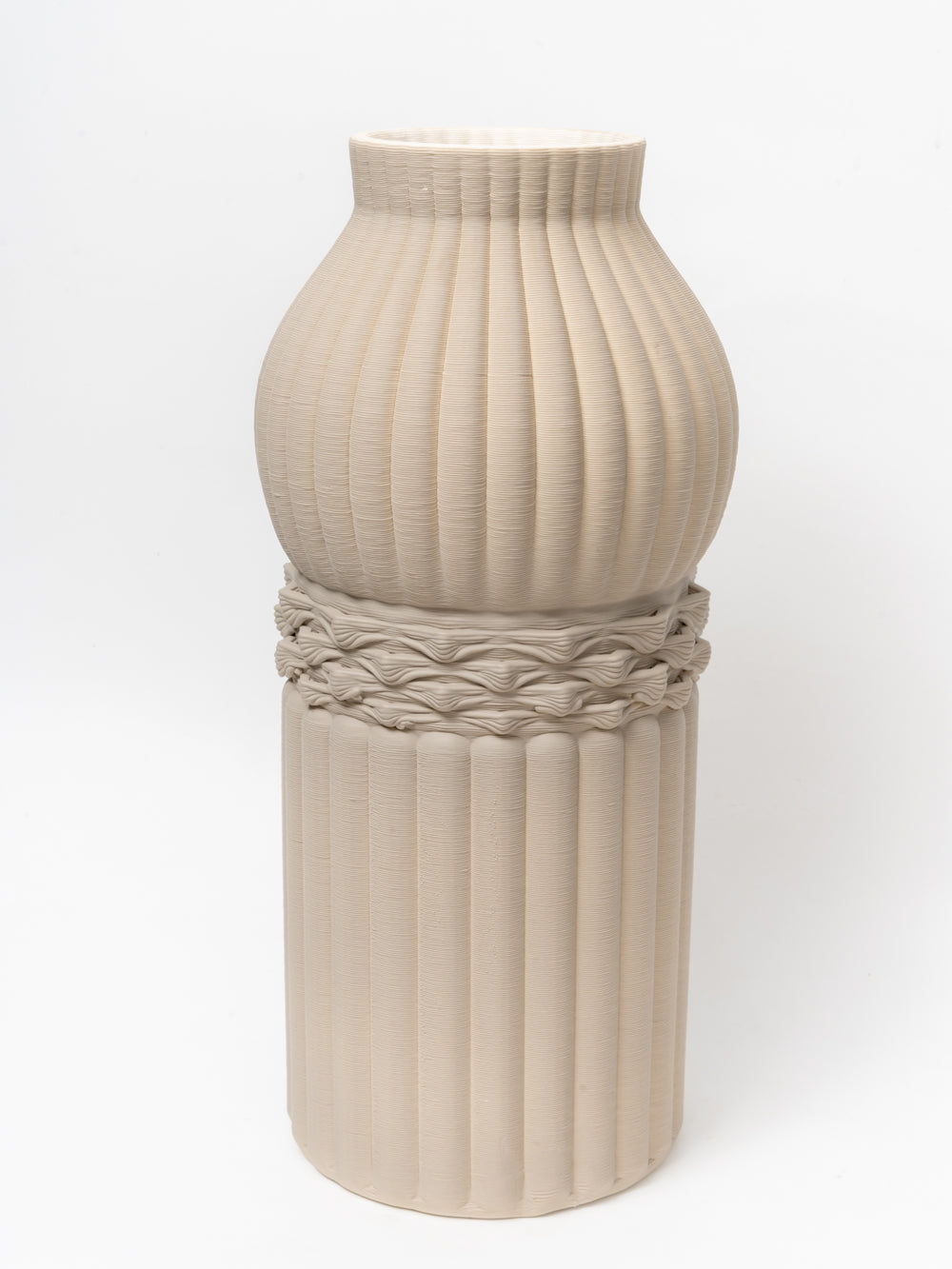Coco Pod Tall Grey Ceramic Vase