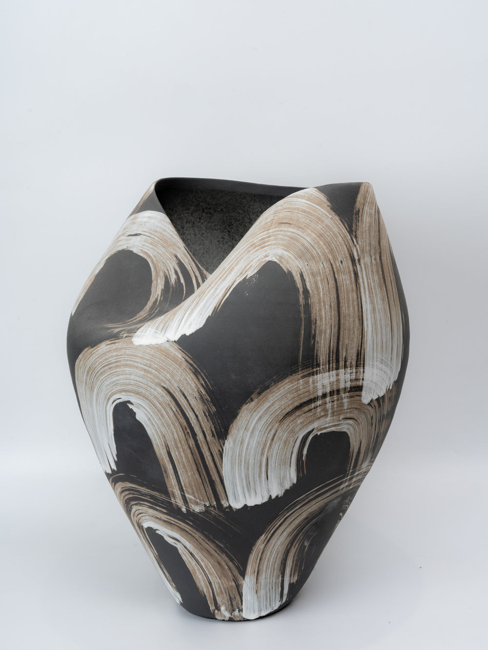 Monochrome Swirl Ceramic Vase