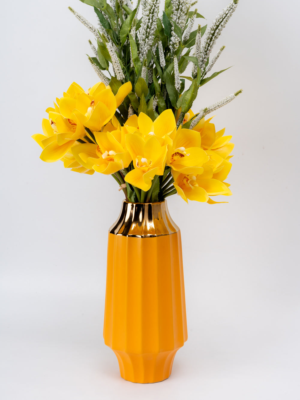 Amber Luxe Glazed Ceramic Vase