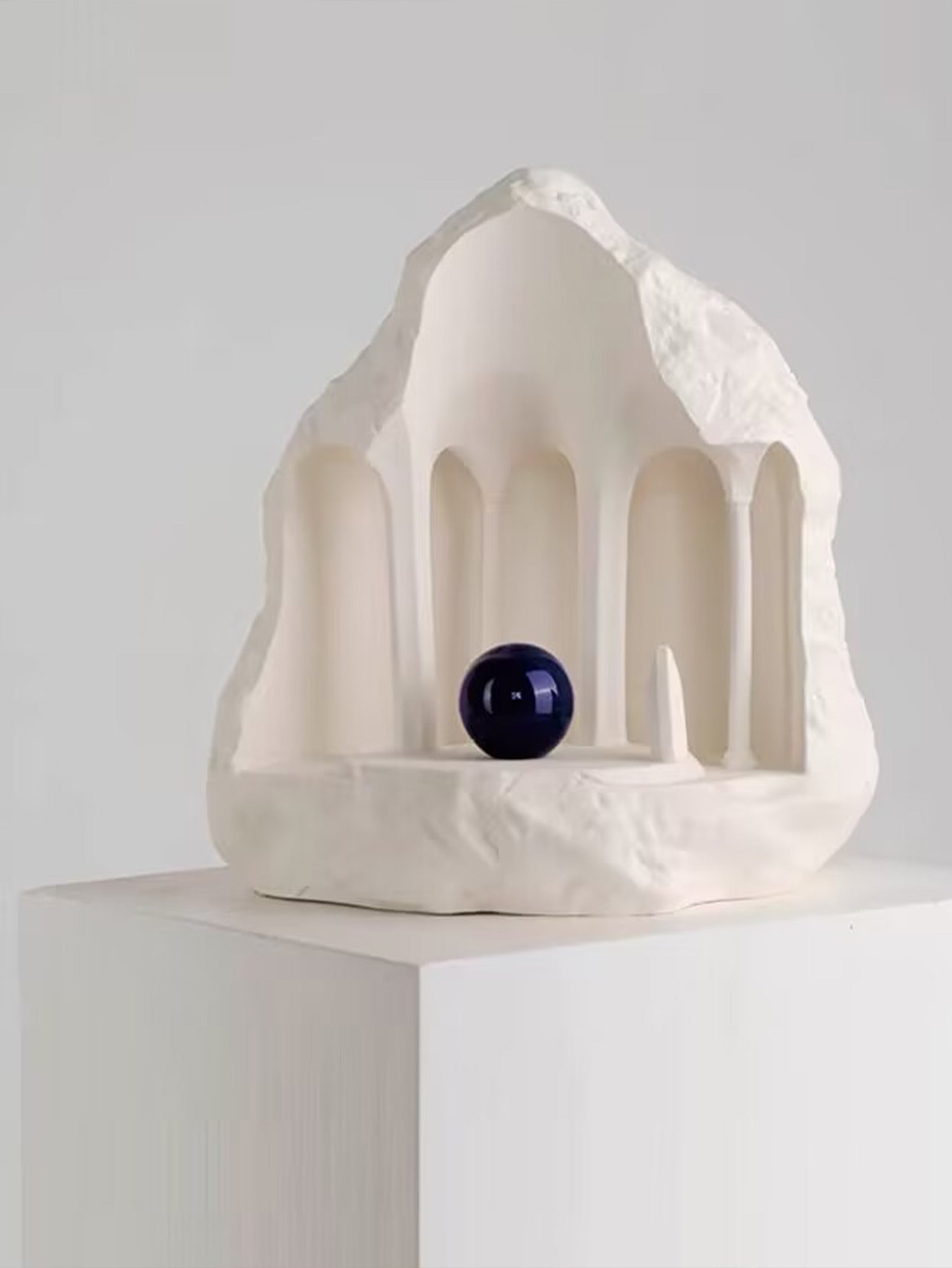 Mini Sculpt Arch Cave White Ceramic Architectural Decor Object