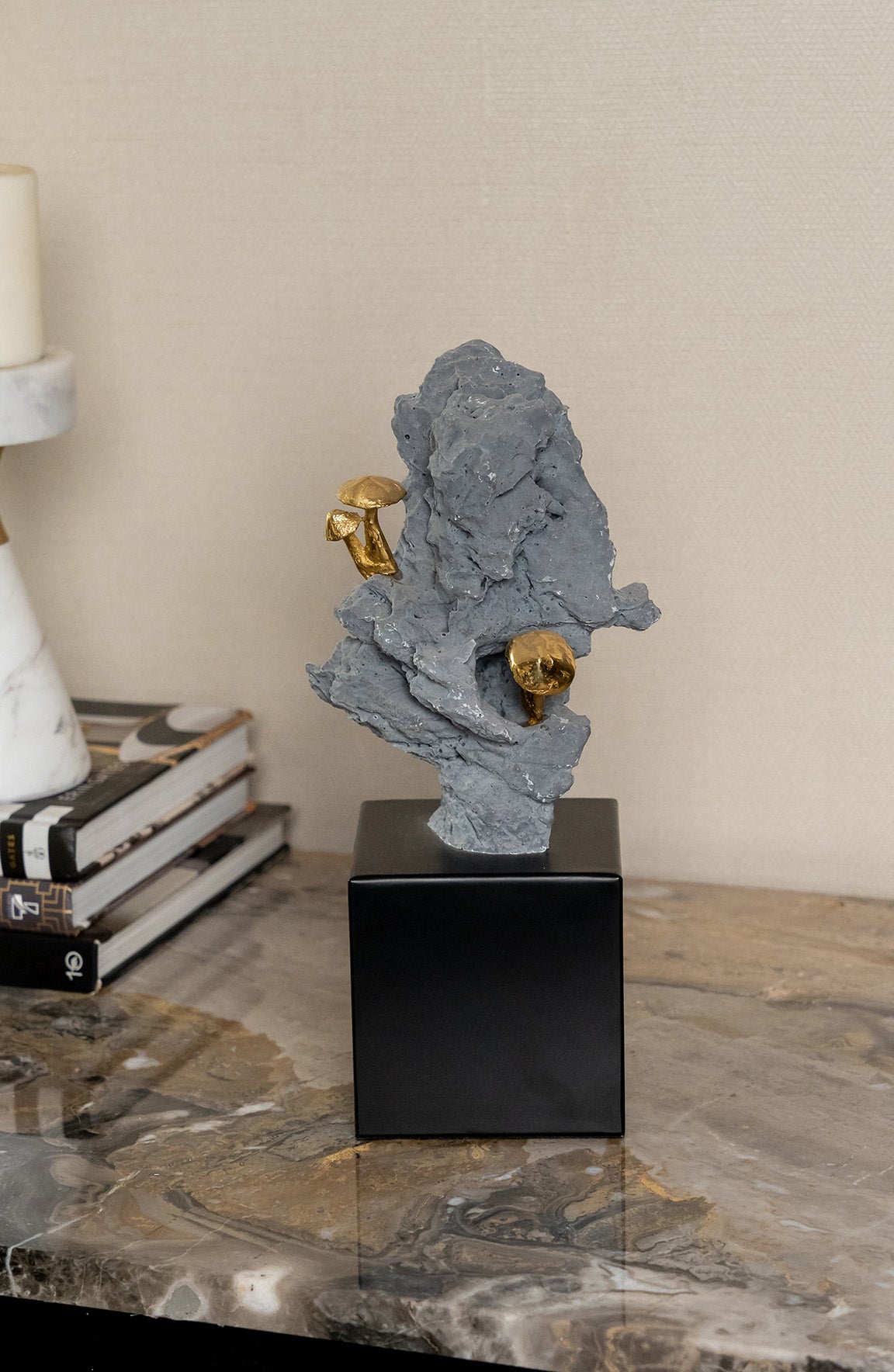 Shroom Rock Small Crystal Metal Merge Decor Object