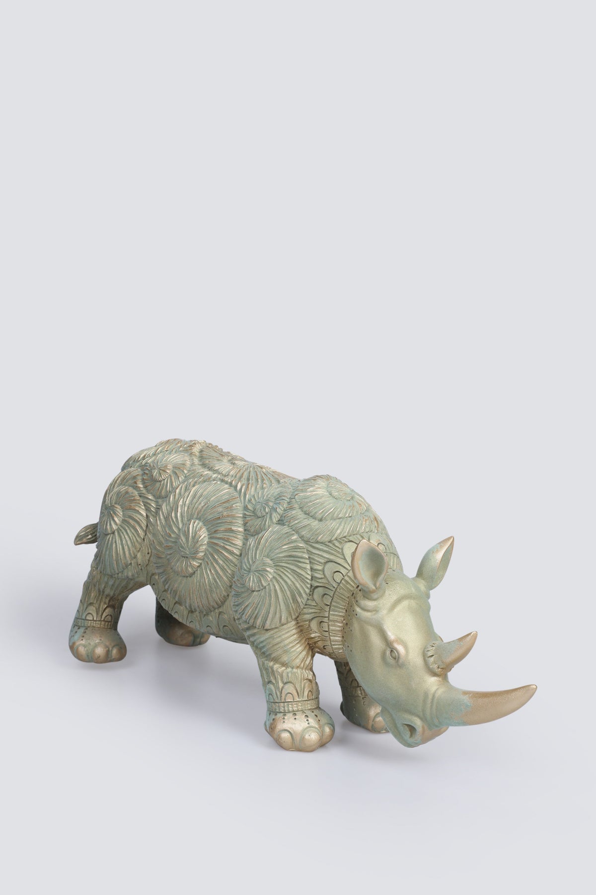 Rhino Art Resin Flocking Animal Figurines Decor Object