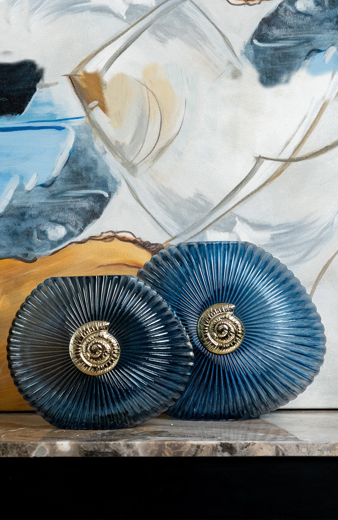 Blu Swirl Max Blue Glass Vase