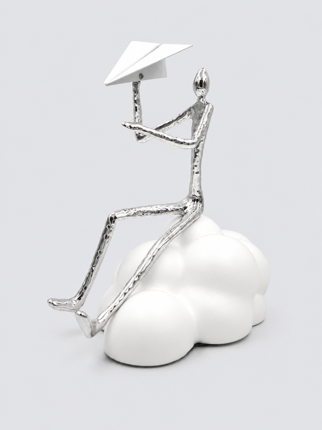 Paper Plane Sitting Novelty Sculpture Decor Object