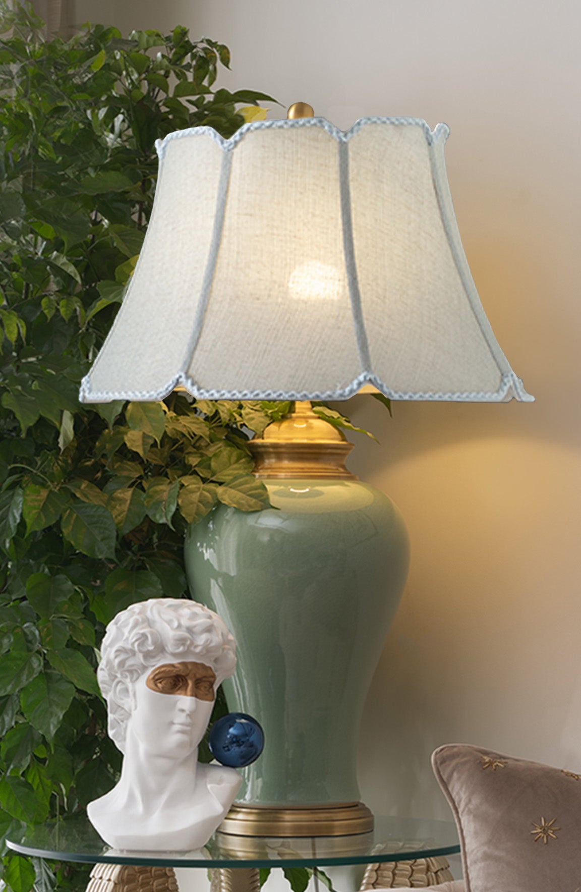 Mason Sage Green Solid Ceramic Table Lamp