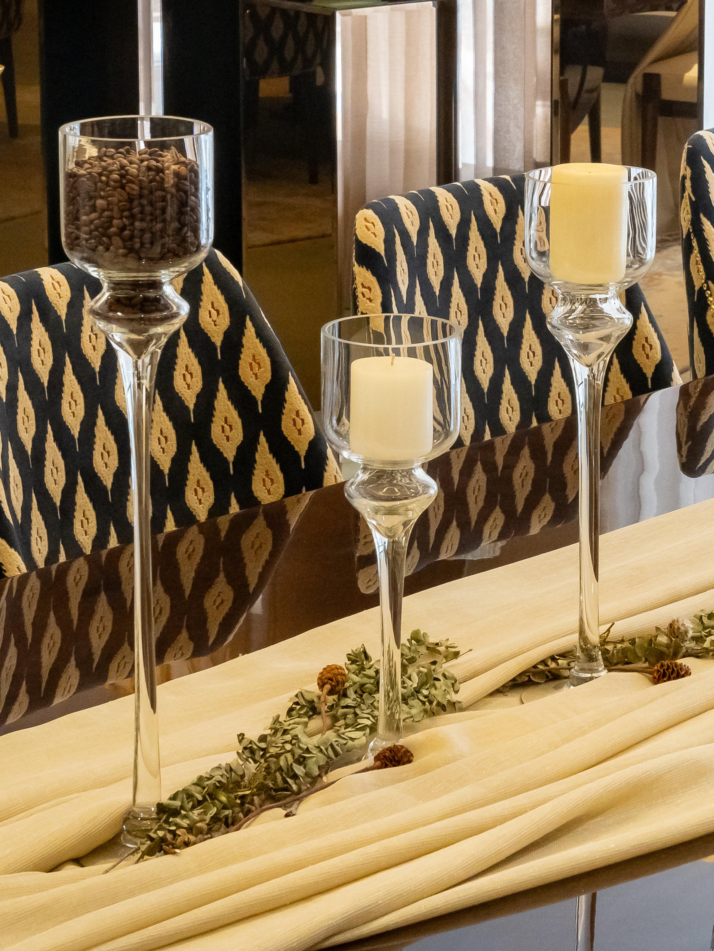 Celeste Clear Glass Candle Holder Set
