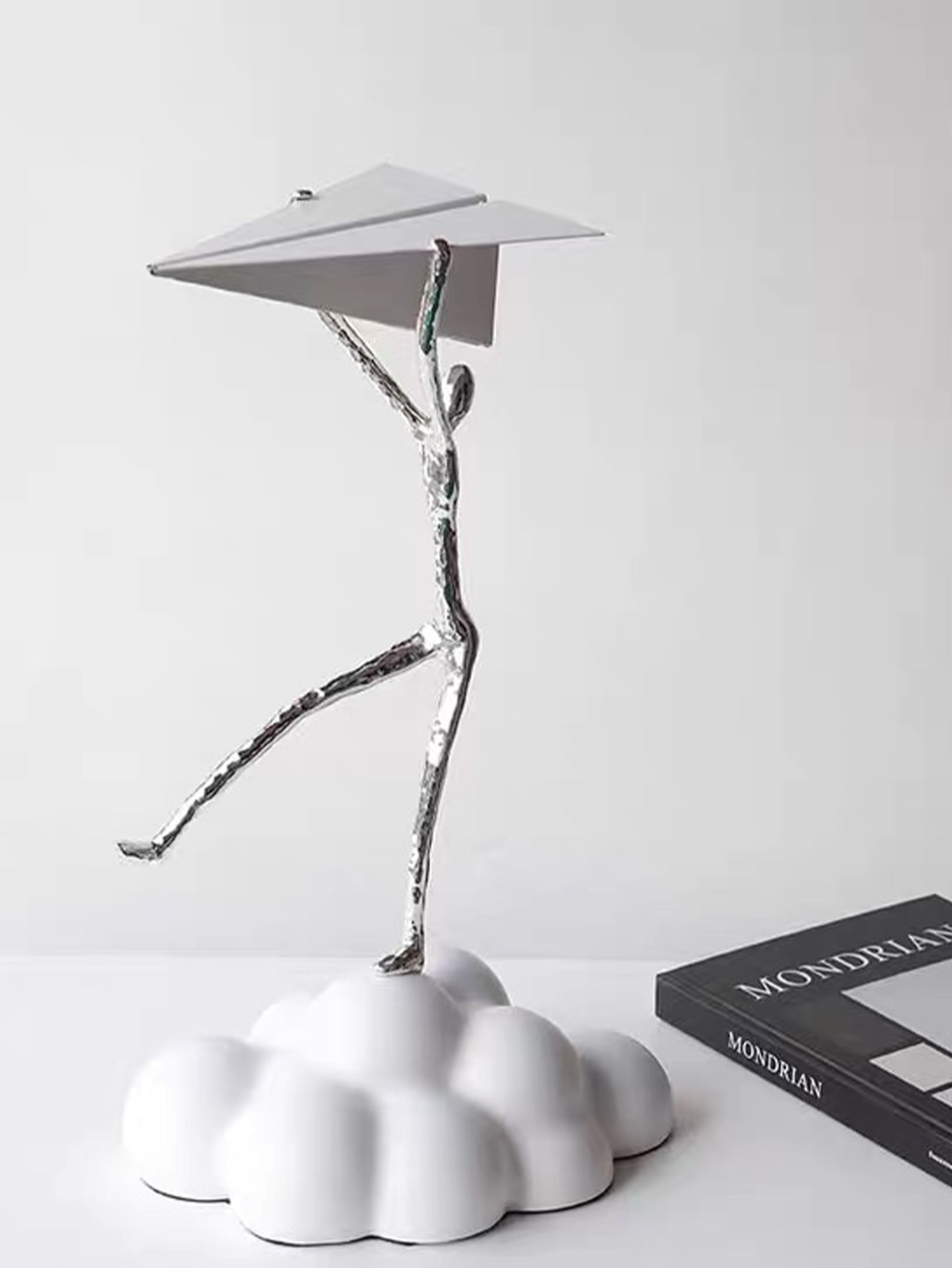 Paper Plane Standing Resin+Alloy Novelty Sculpture Decor Object