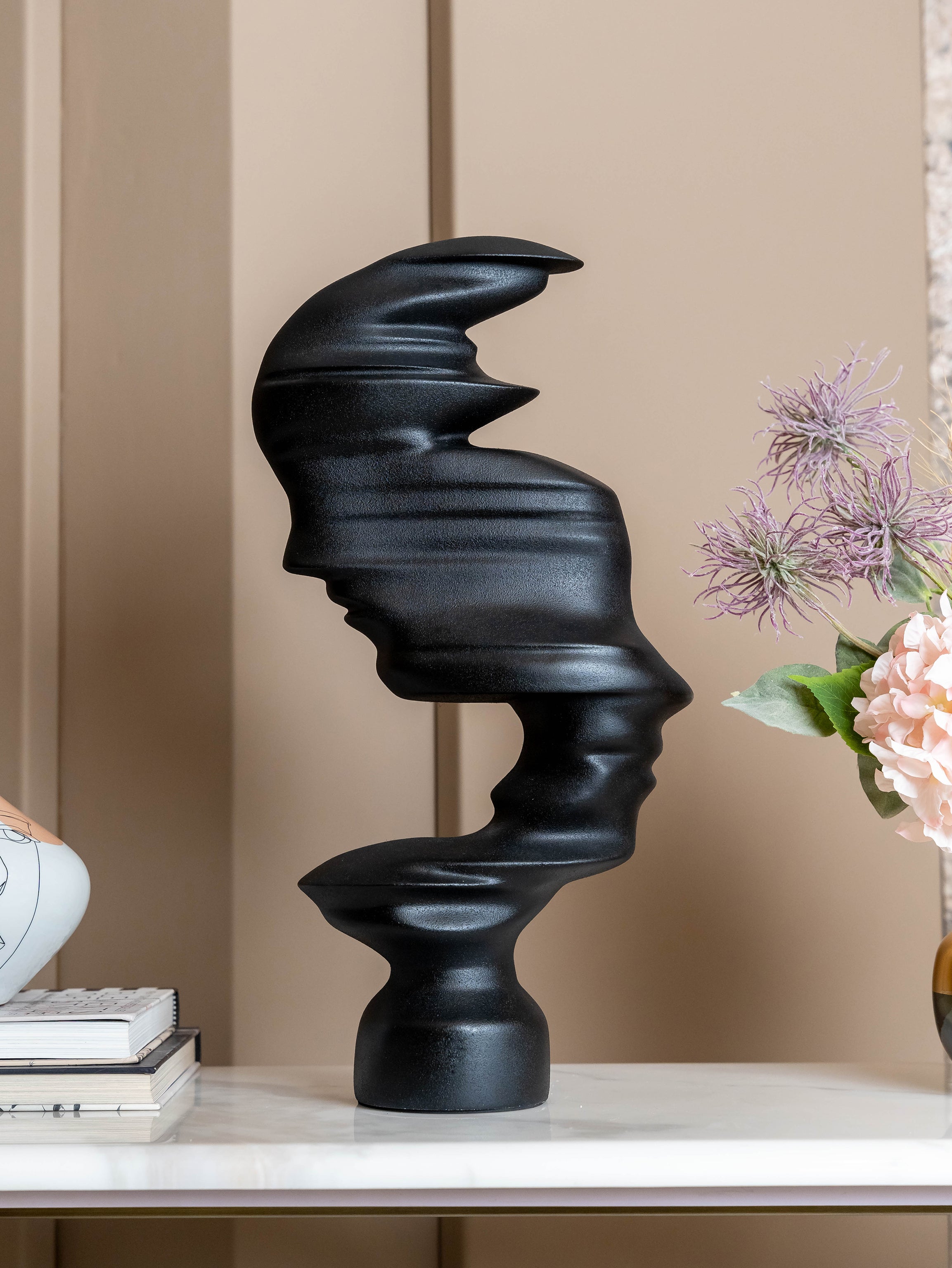 Ardyn Matte Black Abstract Sculptural Face