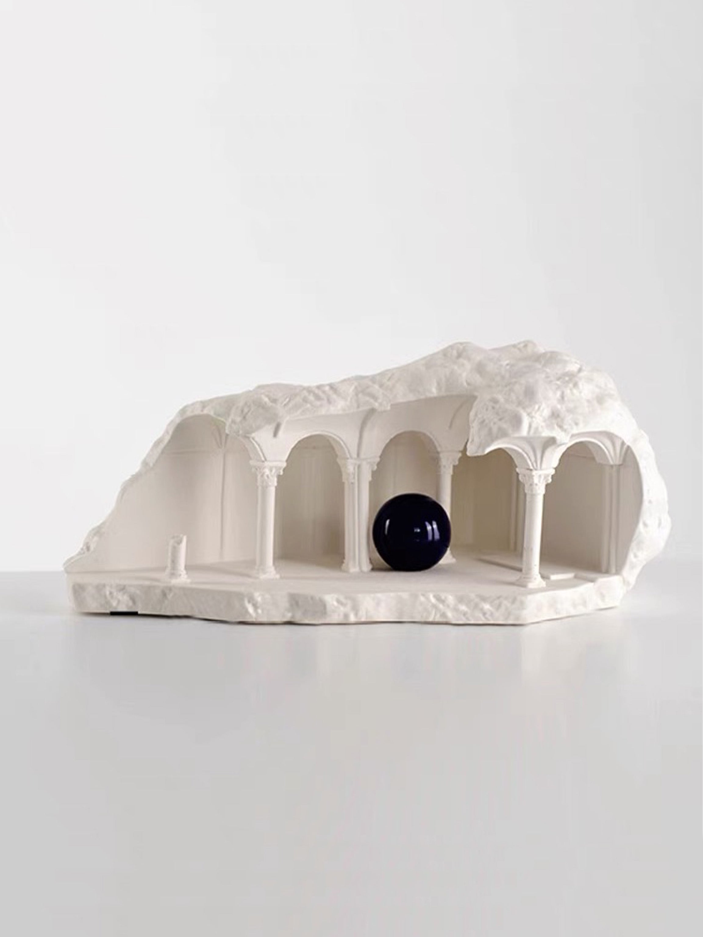 Mini Sculpt Archways White Ceramic Architectural Decor Object