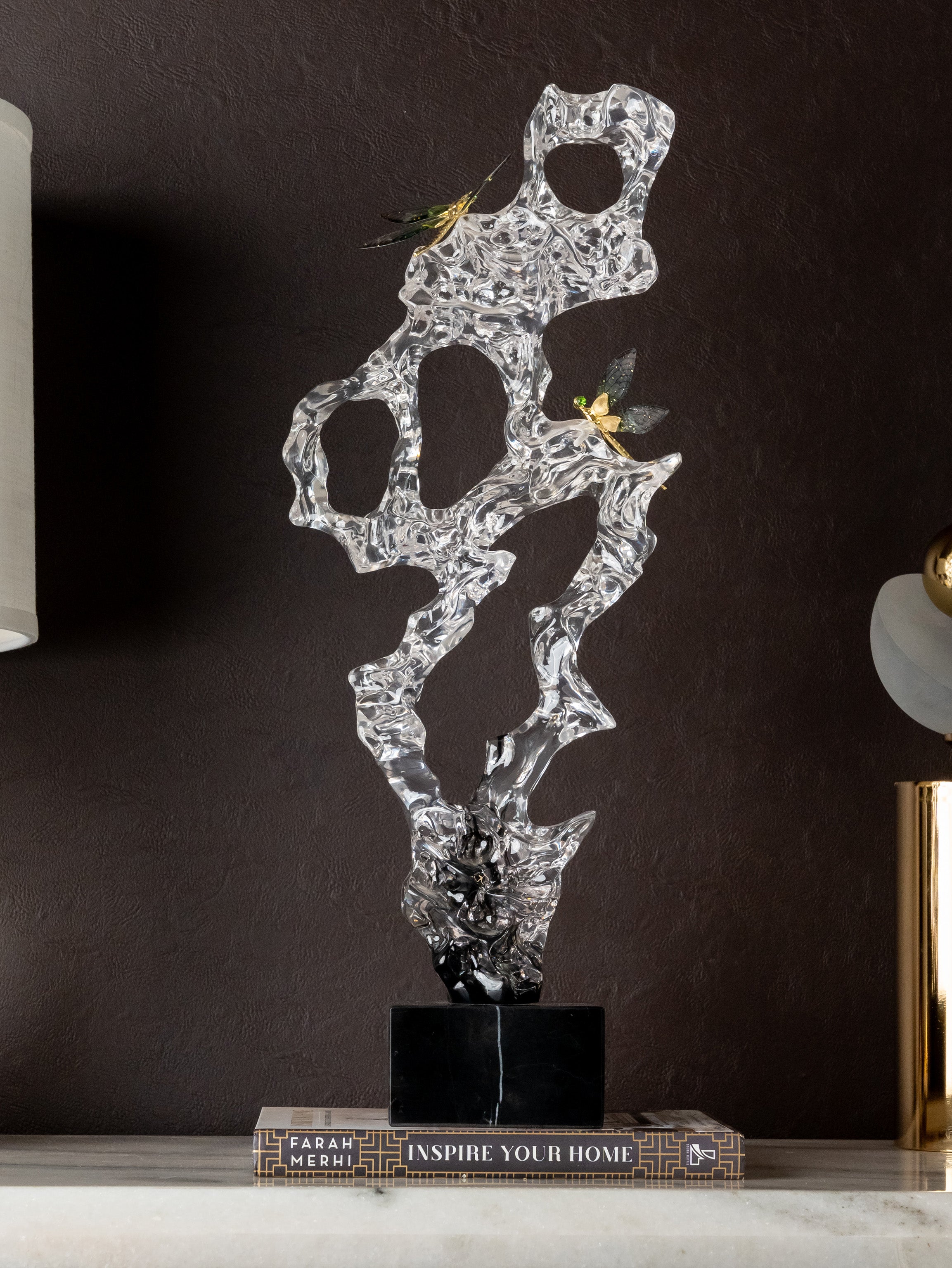 Frozen Resin Crystal Metal Merge Decor Object